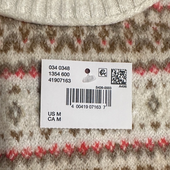 Women’s American Eagle Cream Patterned Sweater - Picture 3 of 5
